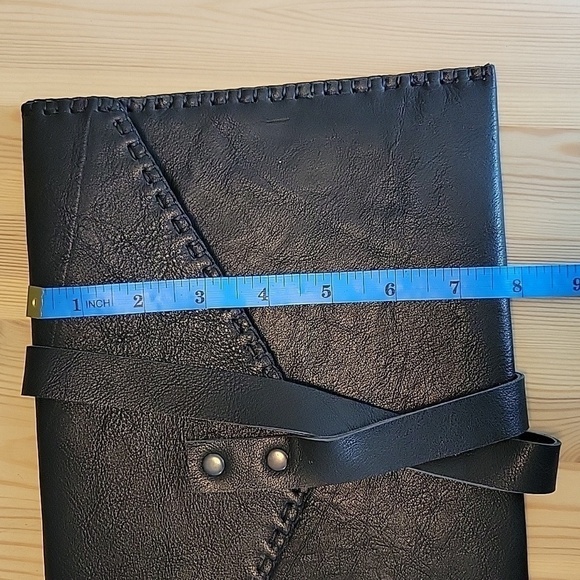 Leather Crochet Store Black Leather Wrap Clutch - Picture 6 of 6